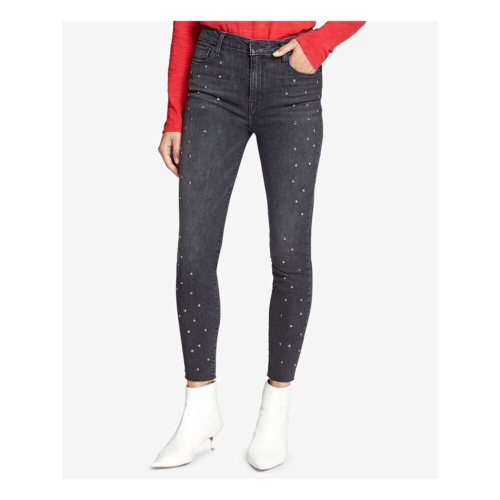 SANCTUARY DENIM Womens Black Embellished Ankle Jeans 27\4